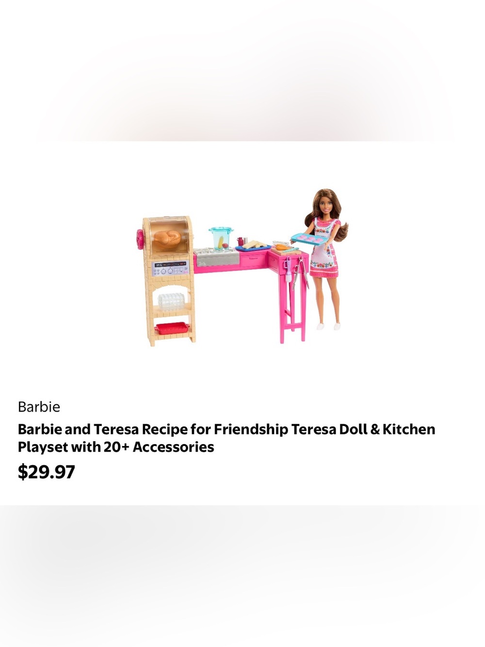 Barbie Teresa Kitchen Playset with Pink and Tan Accents